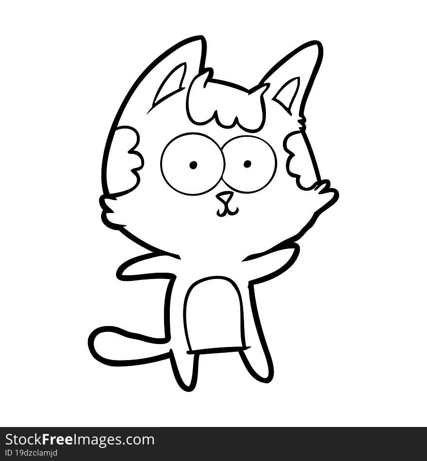 happy cartoon cat. happy cartoon cat