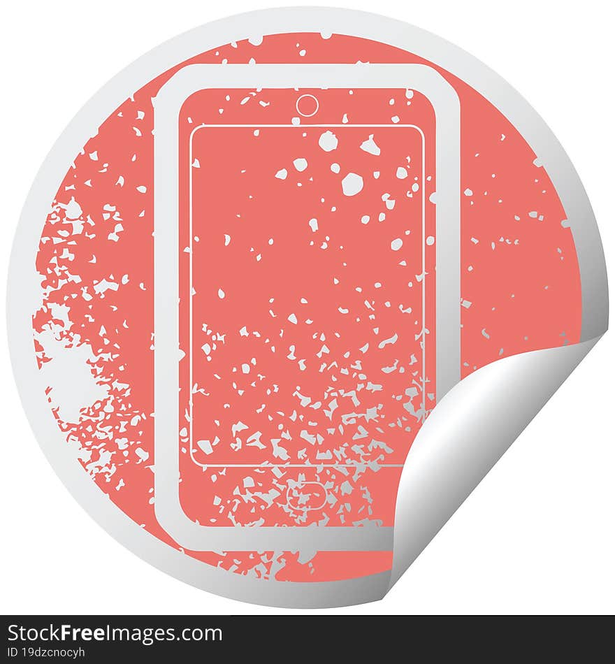 cell phone graphic distressed sticker