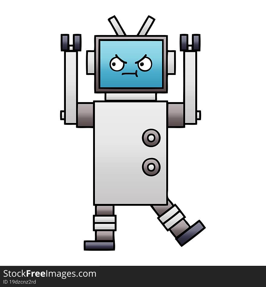 Gradient Shaded Cartoon Robot