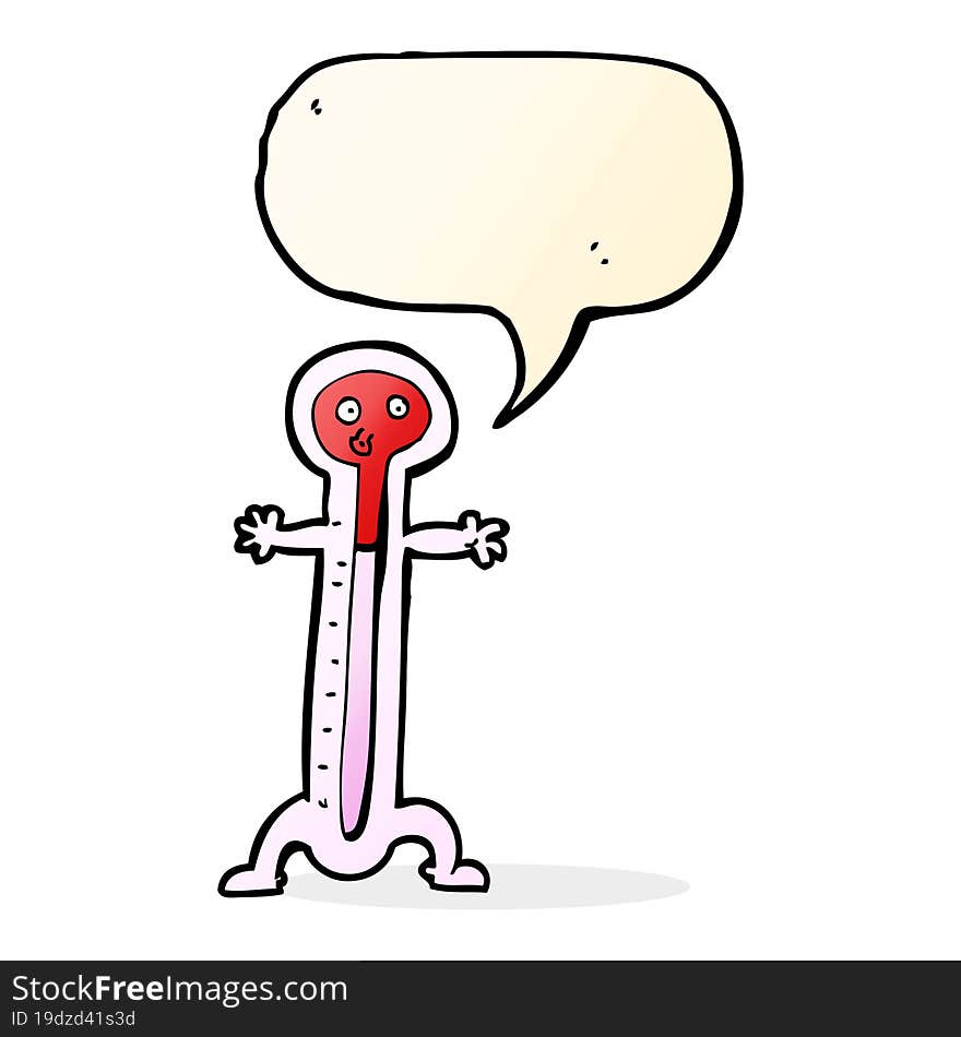 cartoon thermometer with speech bubble