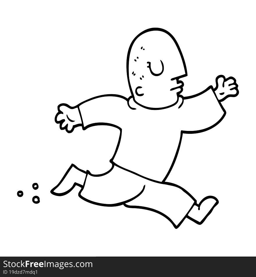 line drawing cartoon man running