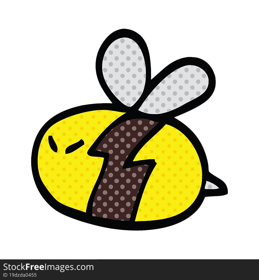 Comic Book Style Cartoon Bee