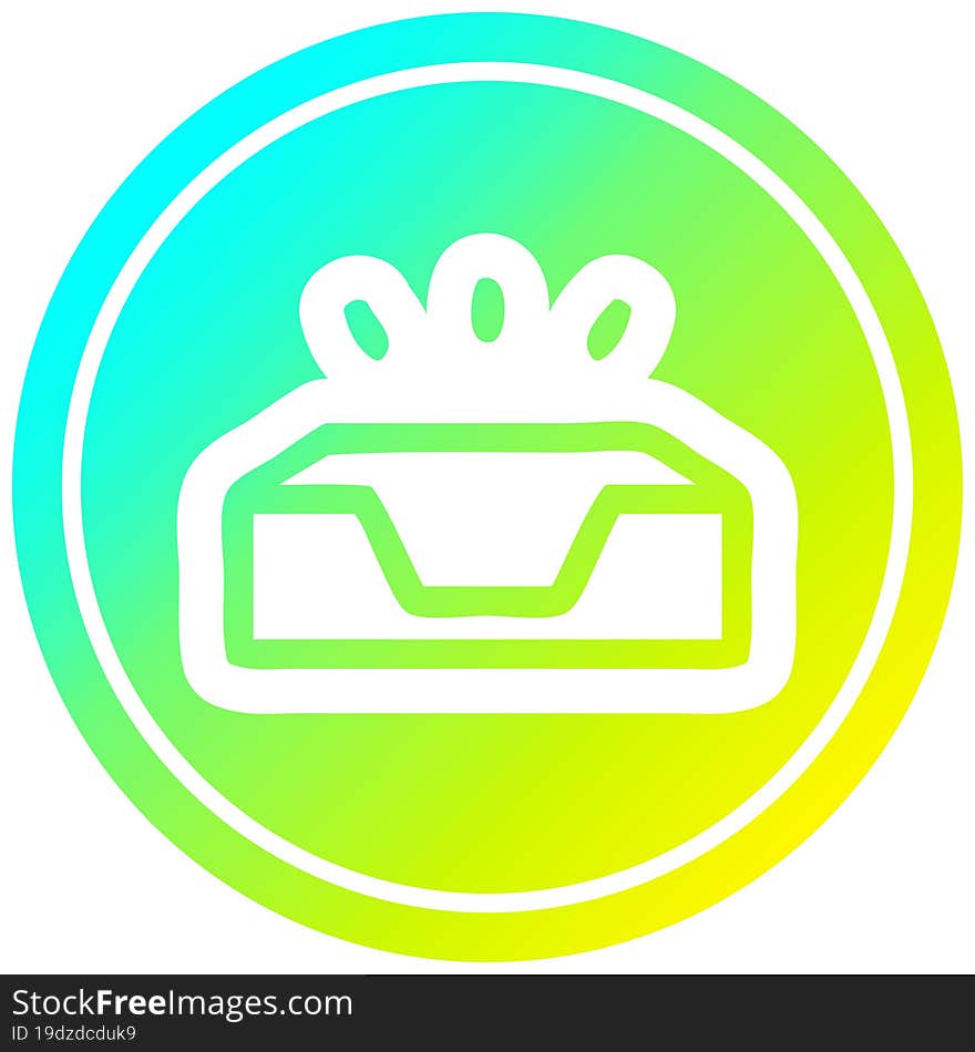 empty in tray circular in cold gradient spectrum