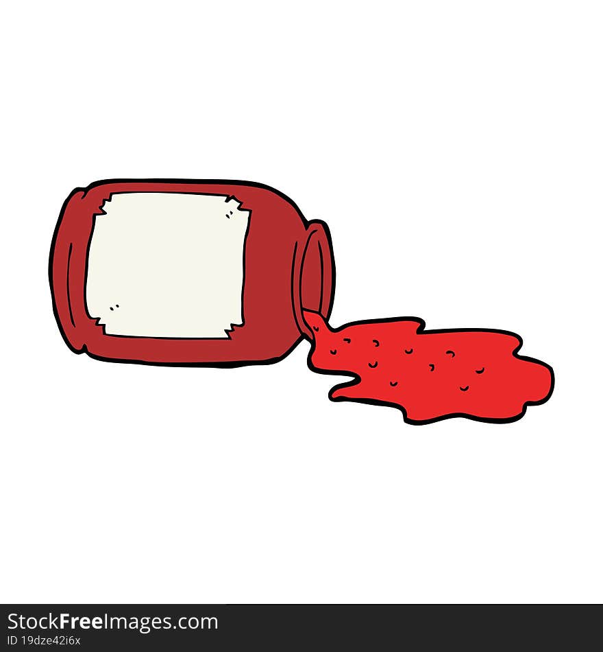 cartoon spilled jam