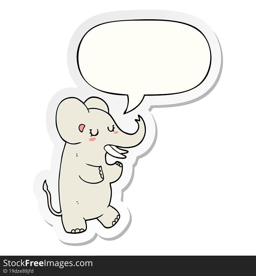 cartoon elephant and speech bubble sticker