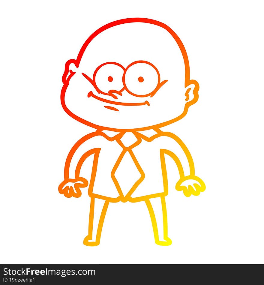 warm gradient line drawing cartoon manager man staring