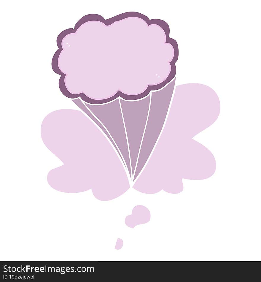 cartoon decorative cloud and thought bubble in retro style