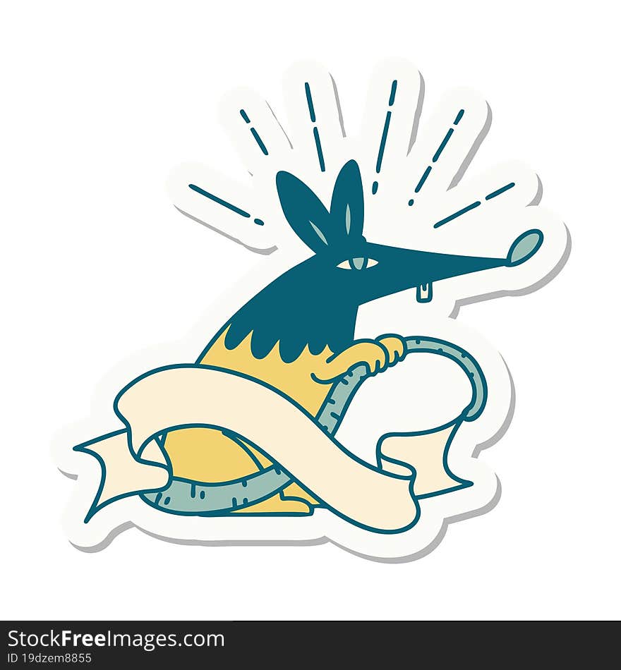 Sticker Of Tattoo Style Sneaky Rat