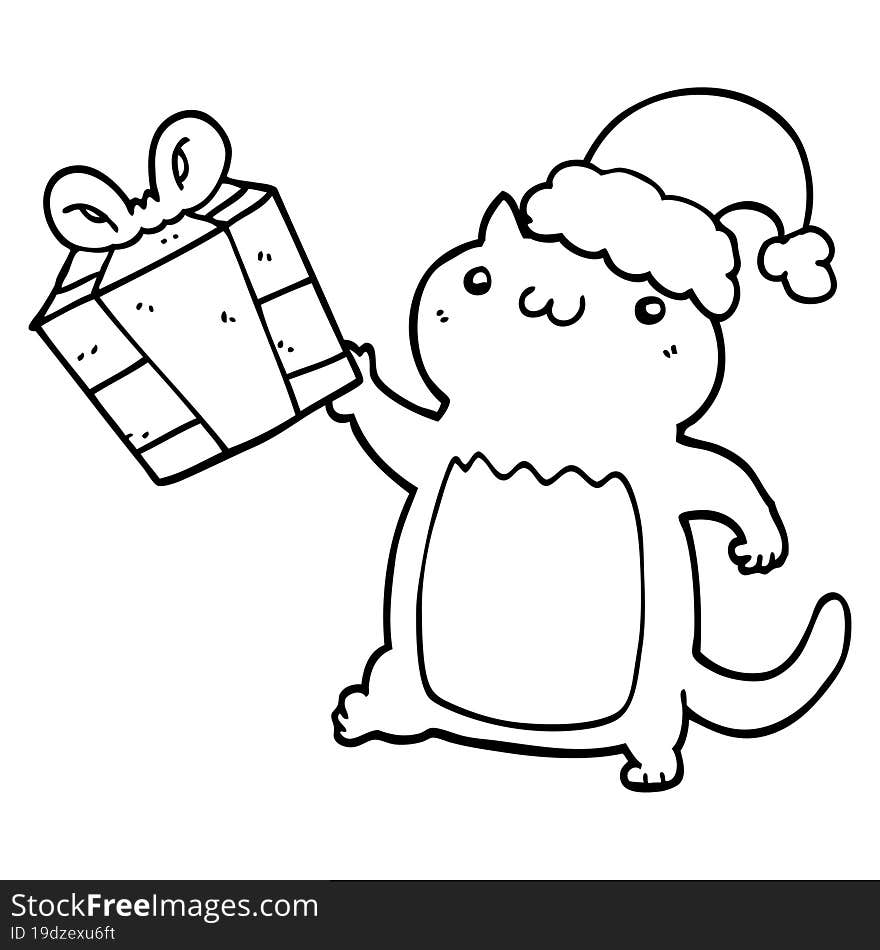 cute cartoon christmas cat