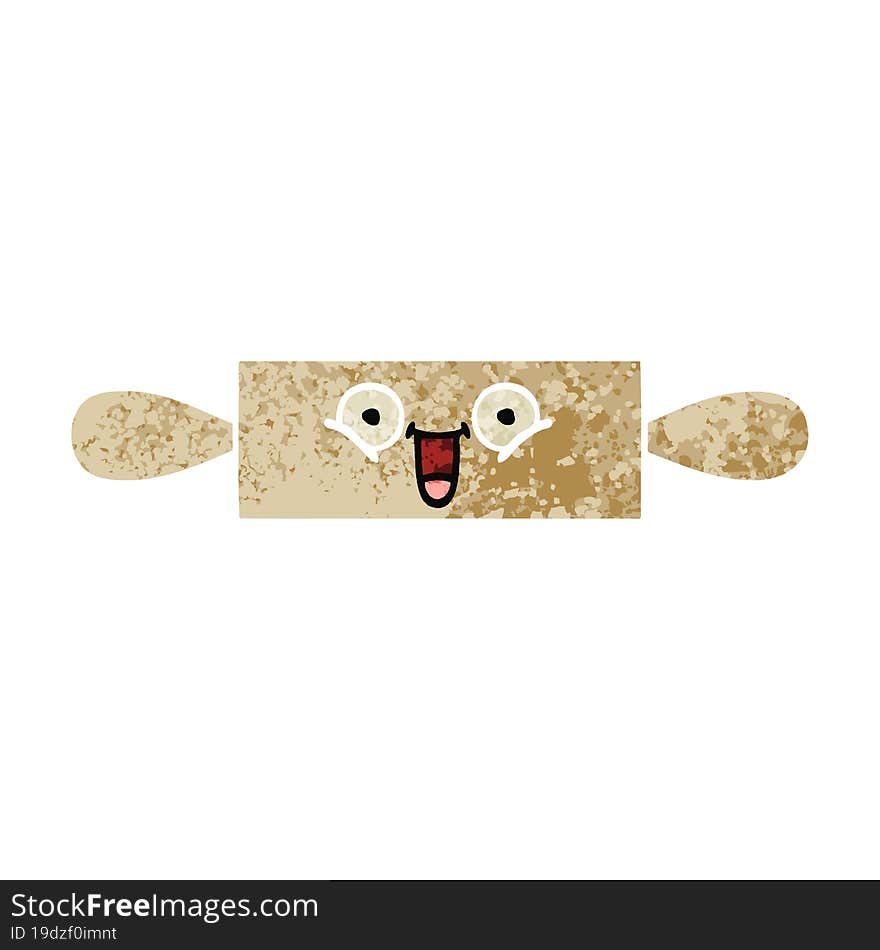 retro illustration style cartoon of a rolling pin