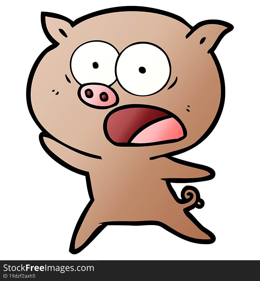 cartoon pig shouting. cartoon pig shouting