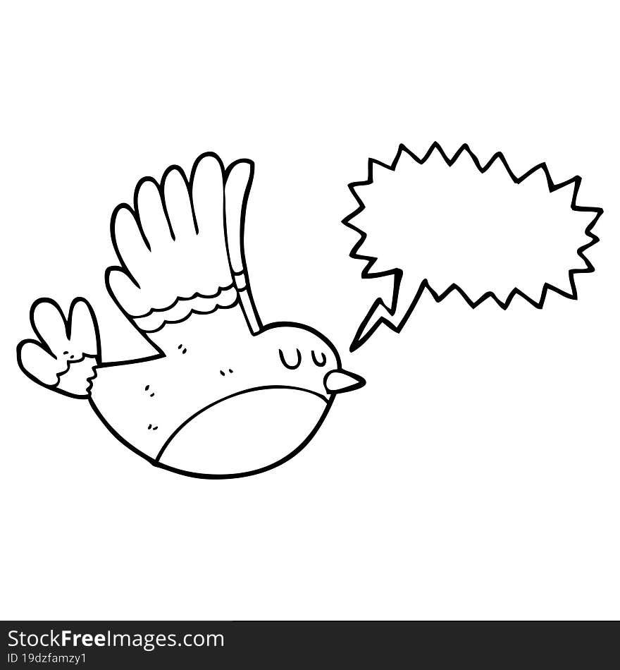 speech bubble cartoon flying bird