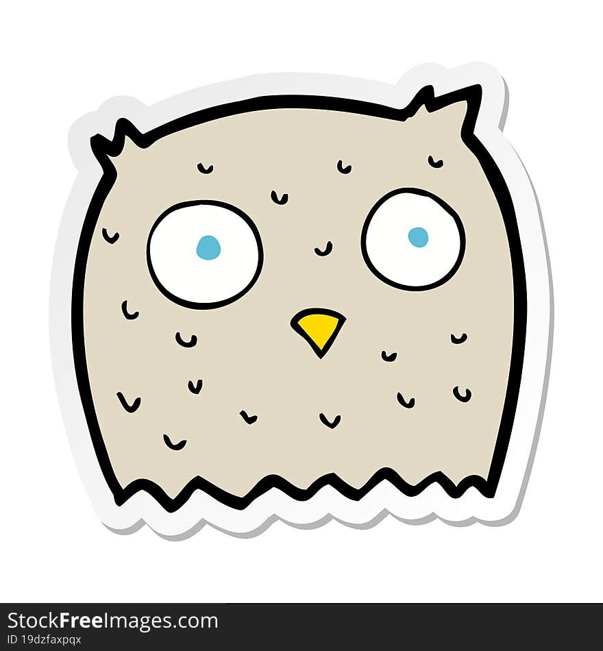 sticker of a cartoon owl