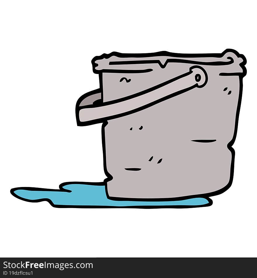 cartoon doodle bucket