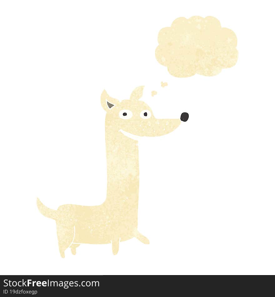 Funny Cartoon Dog With Thought Bubble