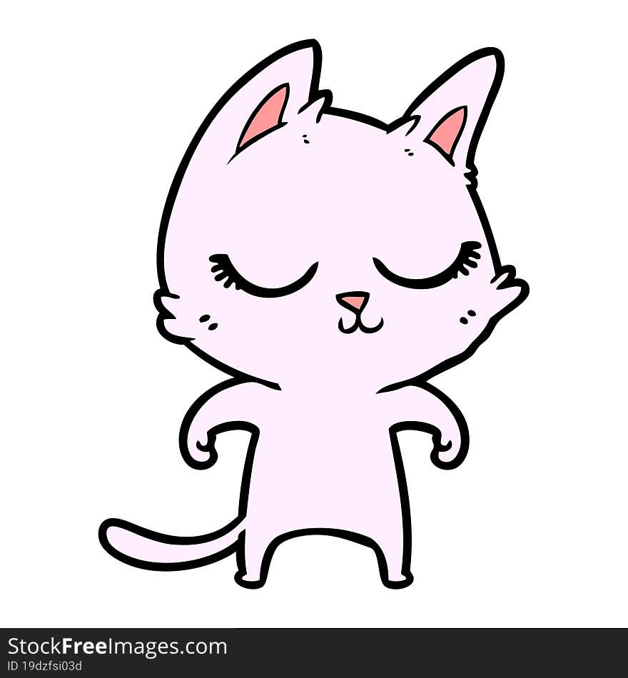 calm cartoon cat. calm cartoon cat