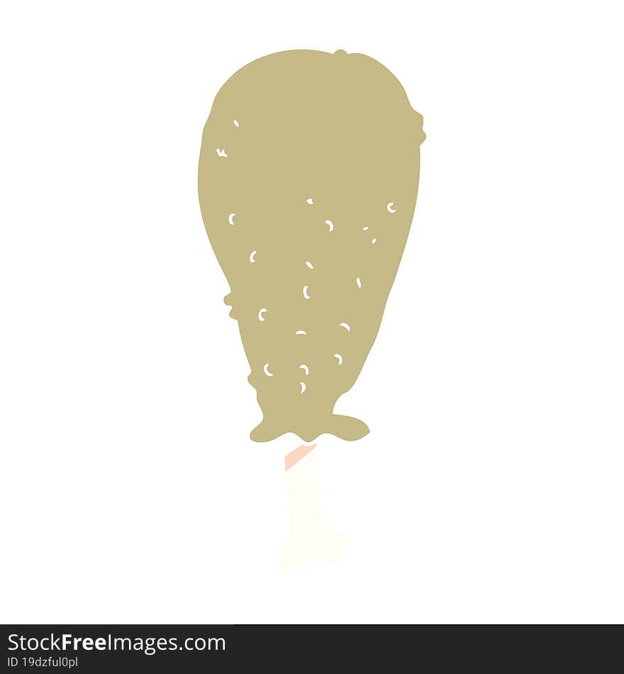 flat color illustration of a cartoon chicken leg