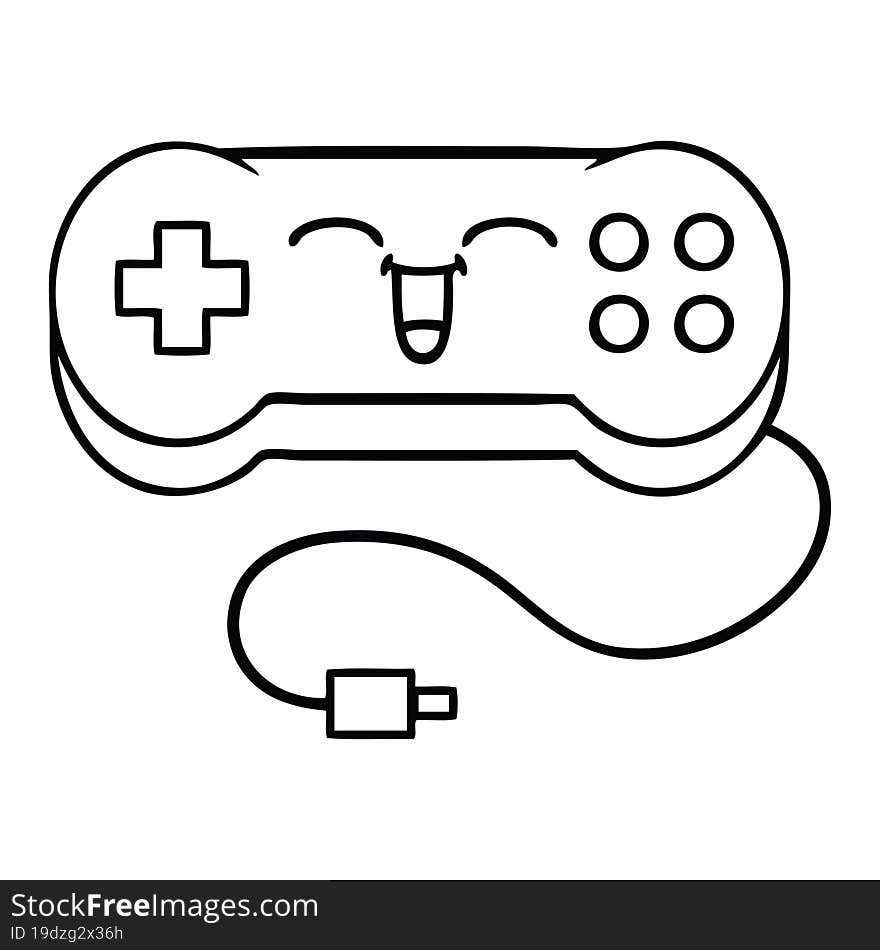 Line Drawing Cartoon Game Controller