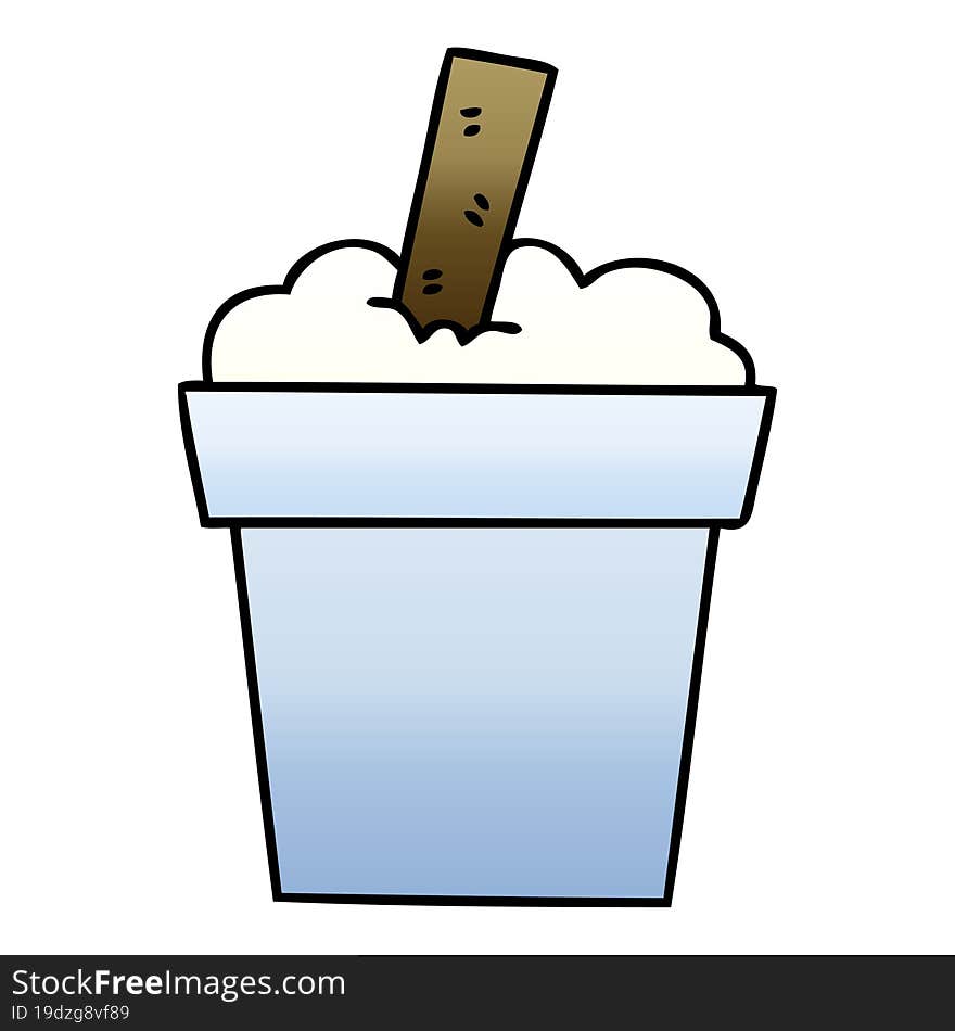 quirky gradient shaded cartoon ice cream pot