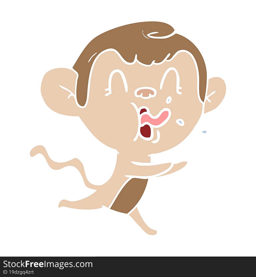 crazy flat color style cartoon monkey