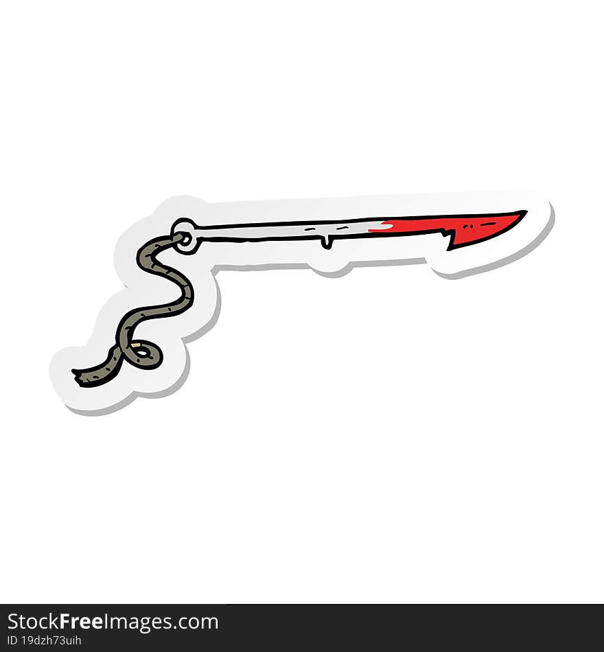 Sticker Of A Cartoon Whaling Harpoon