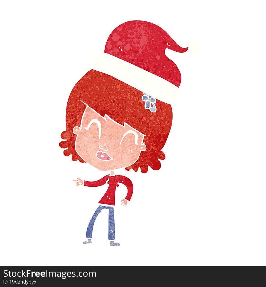 cartoon woman ready for christmas