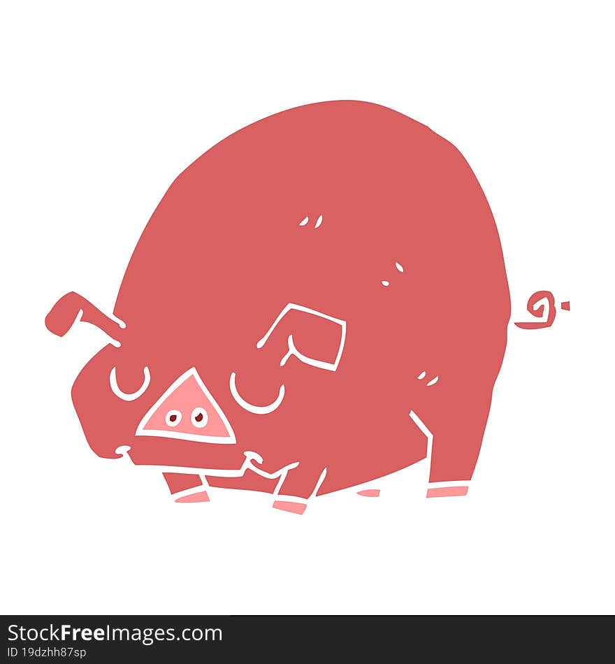 cartoon doodle fat pig