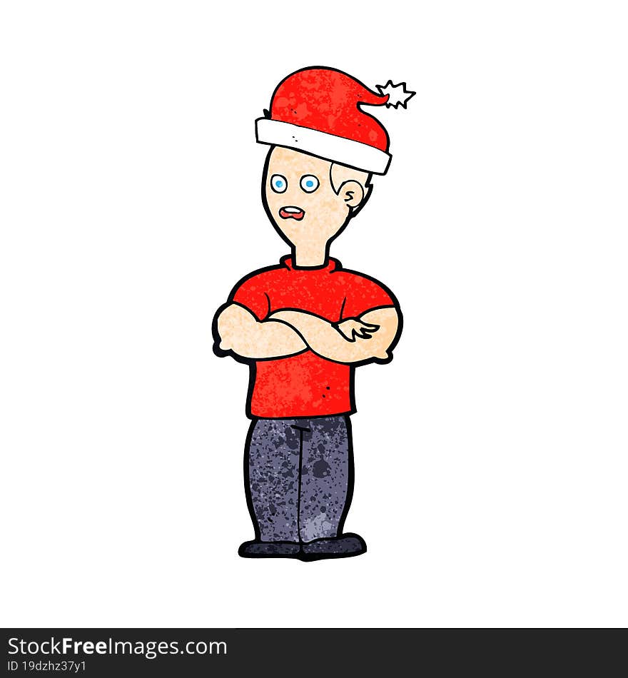 cartoon man getting ready for christmas. cartoon man getting ready for christmas