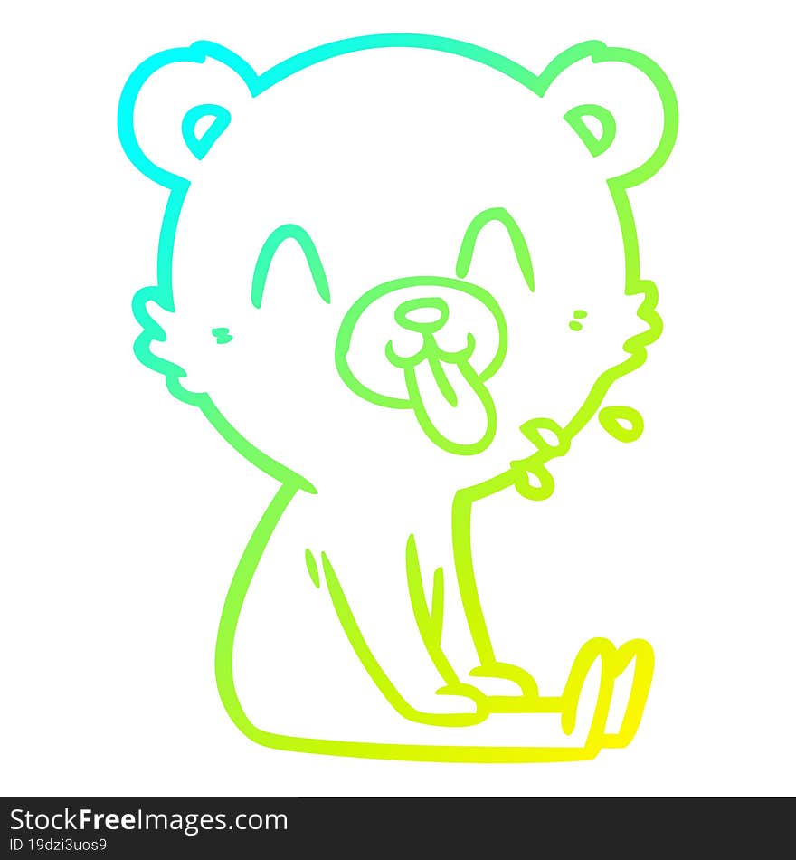 cold gradient line drawing rude cartoon bear