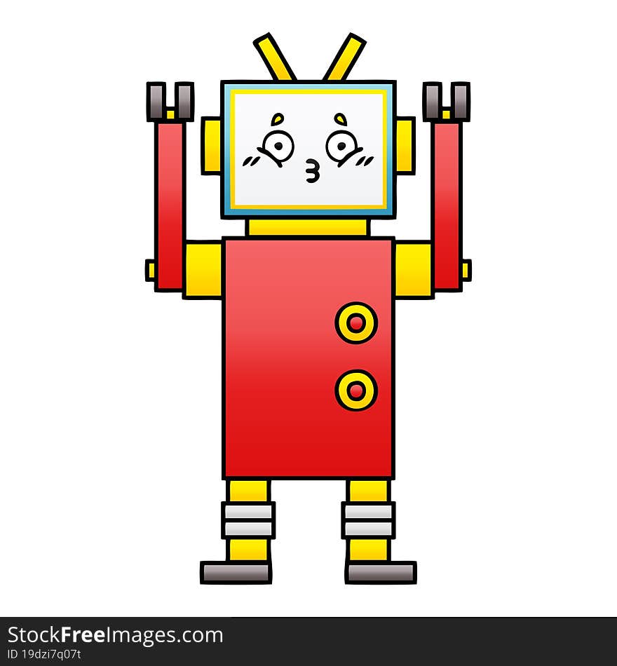 Gradient Shaded Cartoon Robot