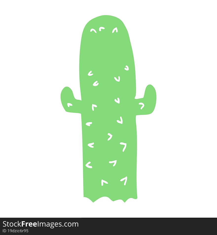 flat color style cartoon cactus