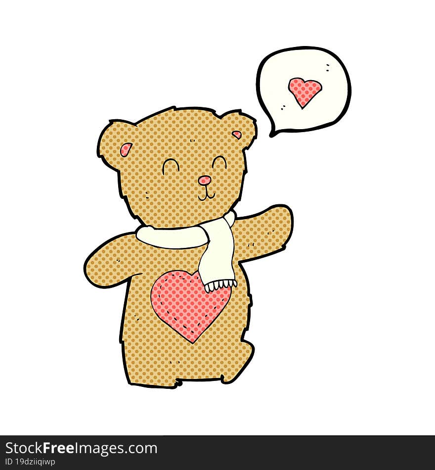 cartoon cute bear with love heart