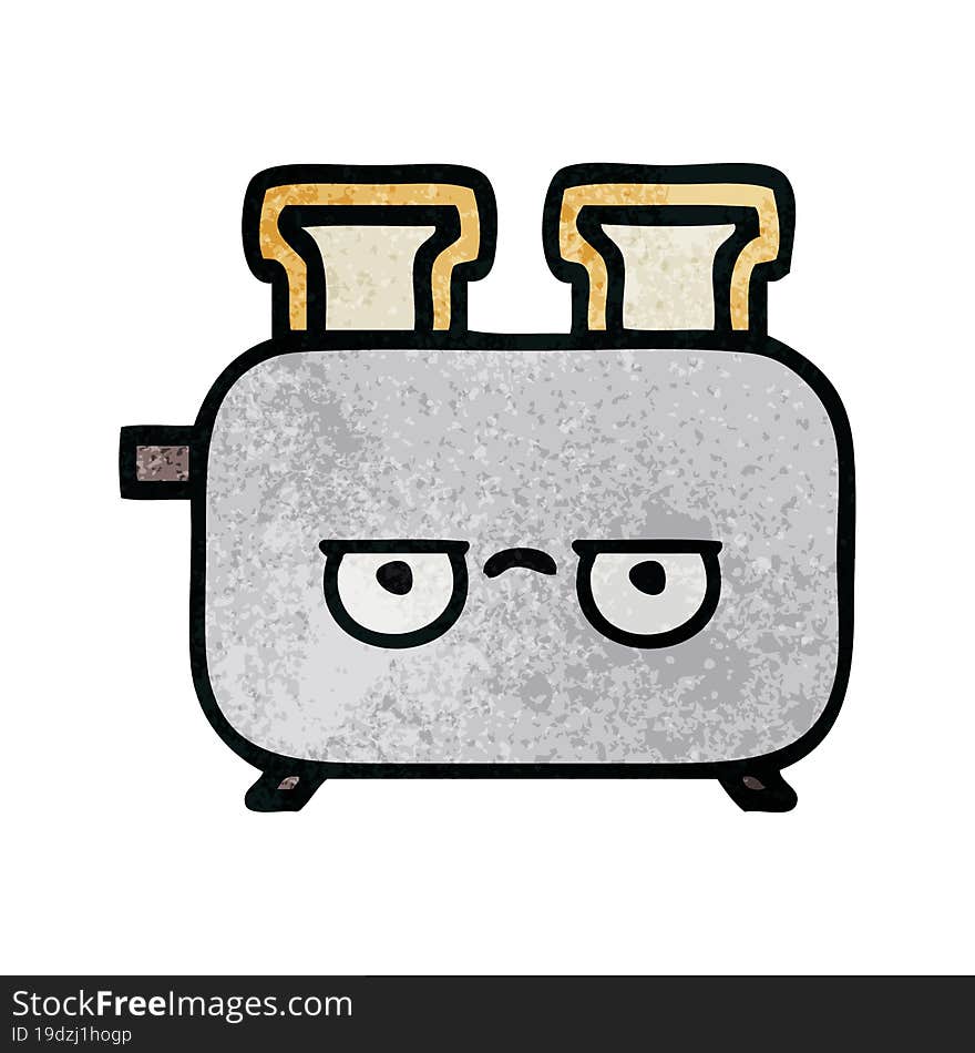 retro grunge texture cartoon of a of a toaster