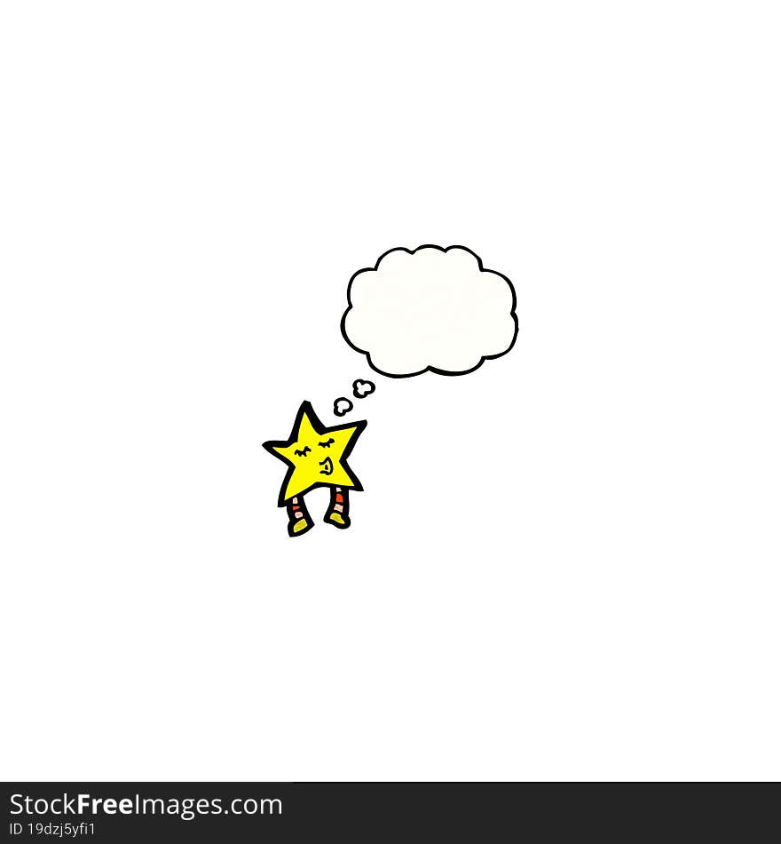 cartoon star with thought bubble