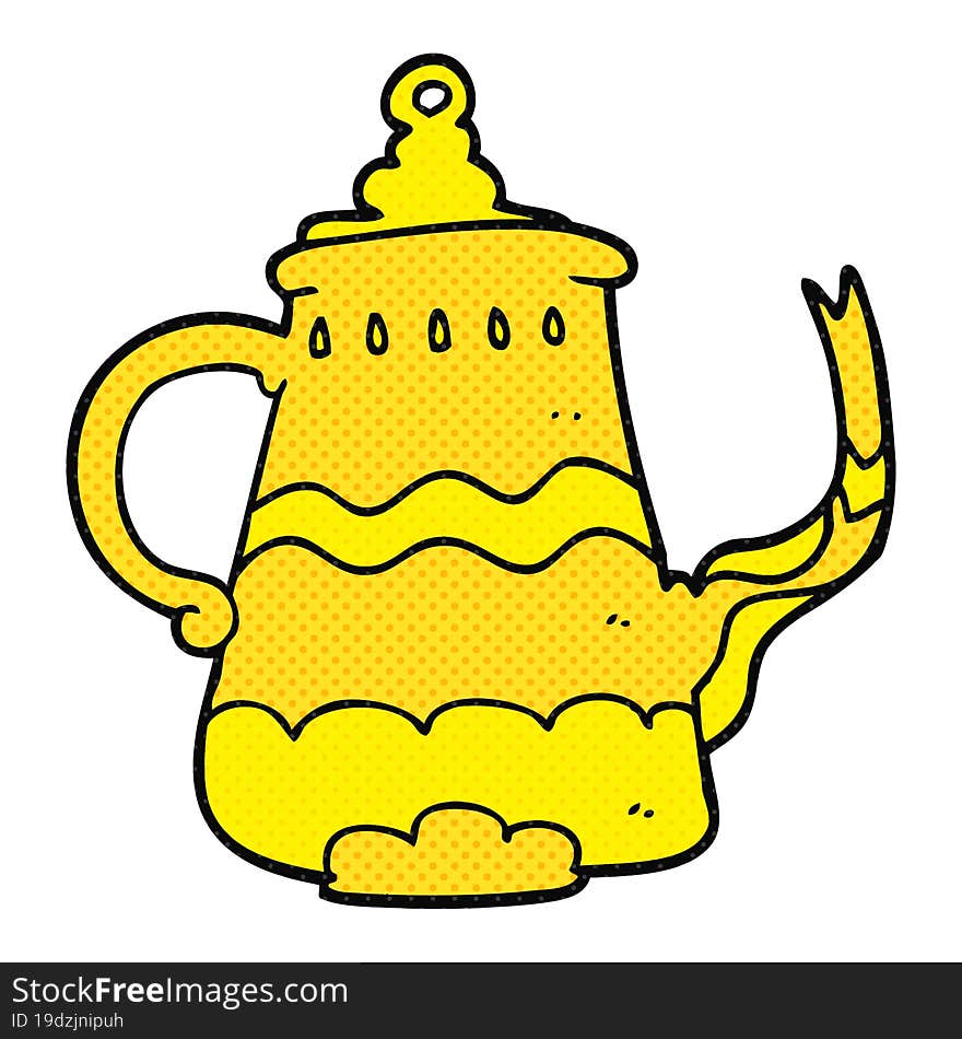 freehand drawn cartoon fancy coffee pot