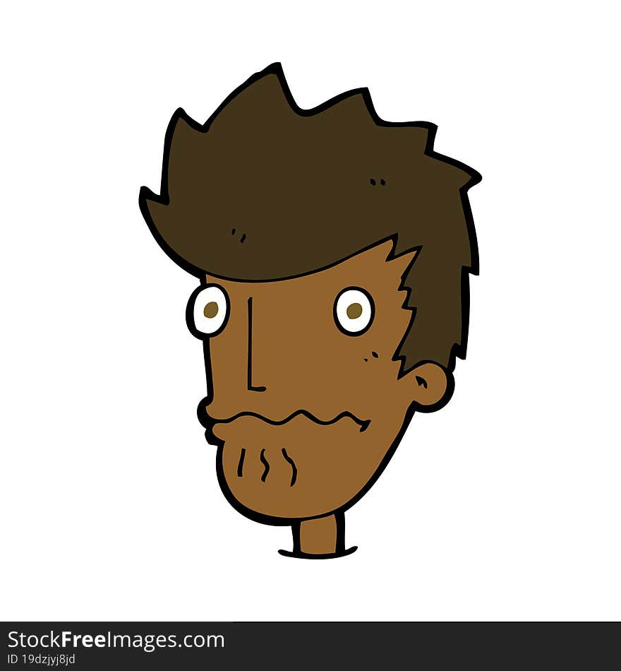 cartoon nervous man