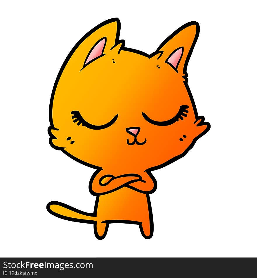 calm cartoon cat. calm cartoon cat