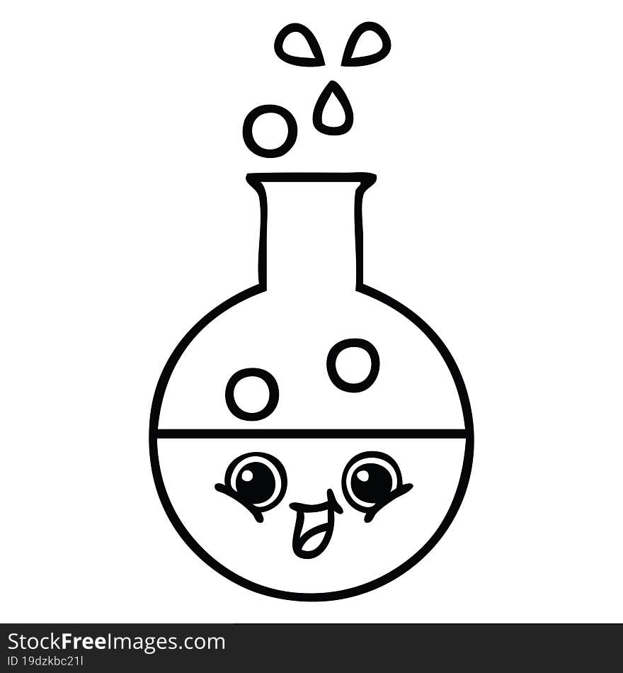 line drawing cartoon test tube