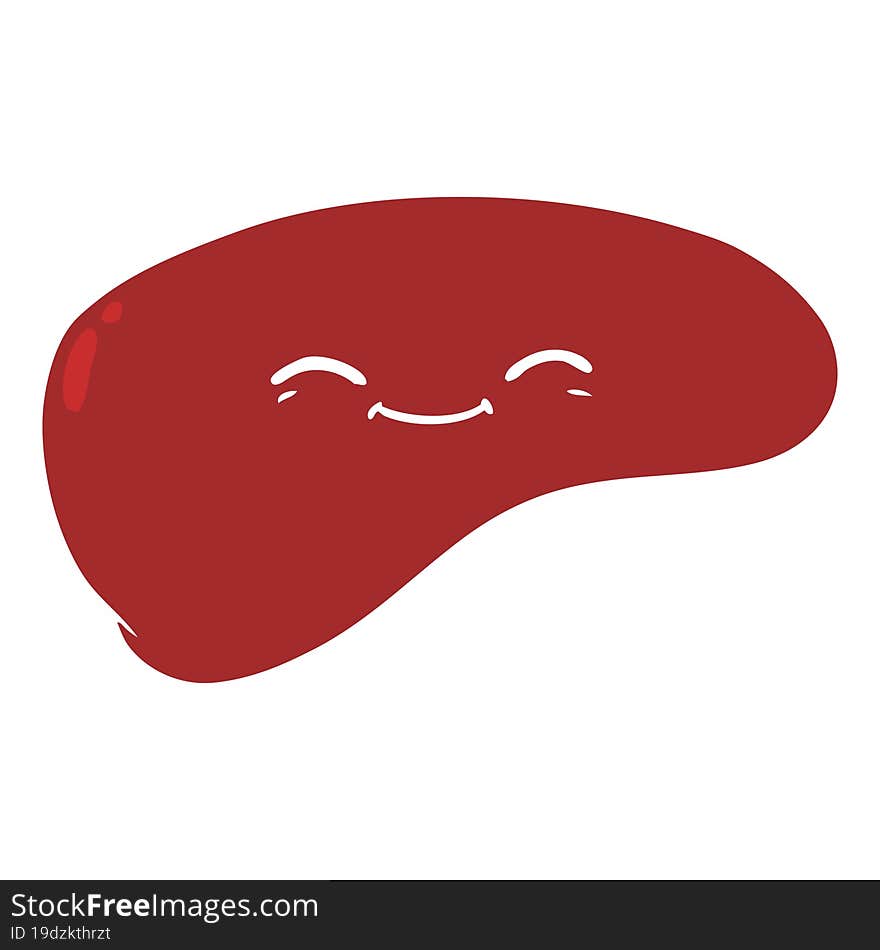 Flat Color Style Cartoon Liver