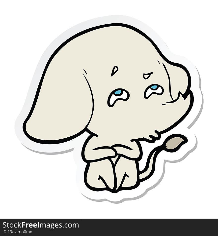 sticker of a cartoon elephant remembering