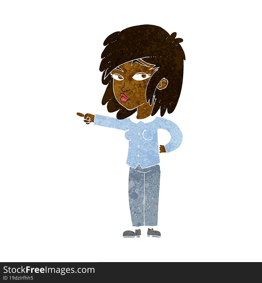 cartoon woman pointing