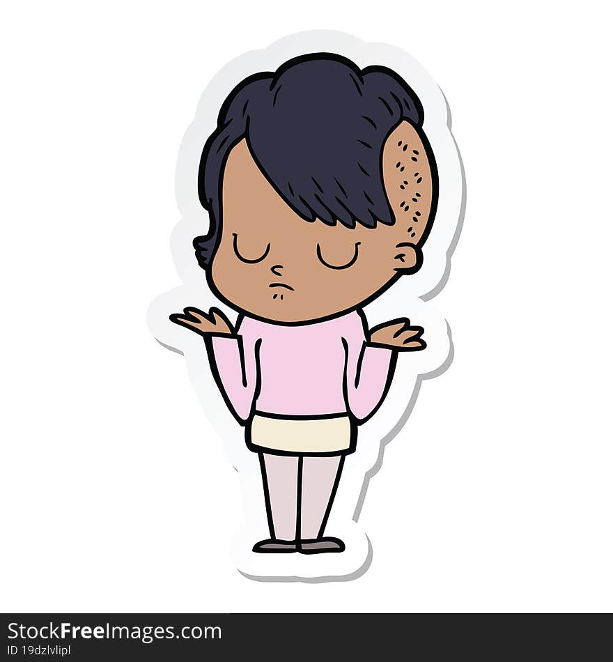 sticker of a cartoon woman