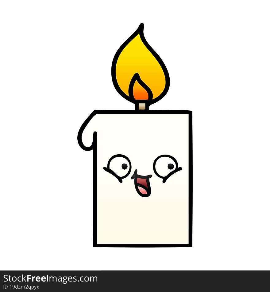 gradient shaded cartoon lit candle