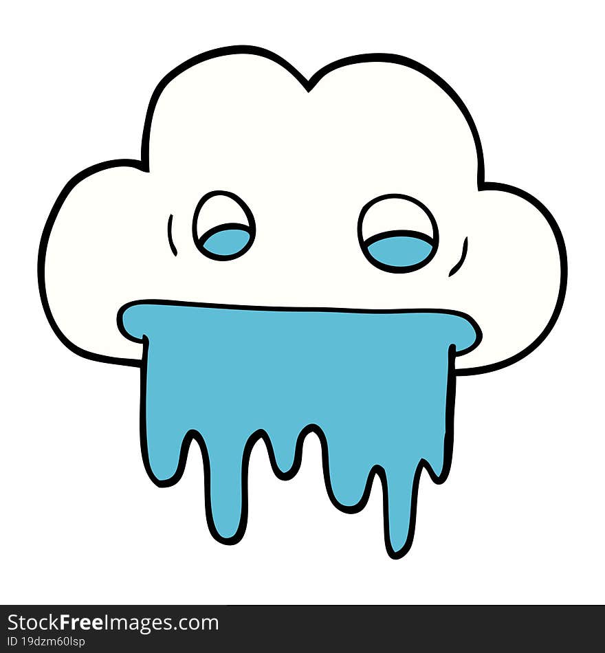 Cartoon Doodle Rain Cloud