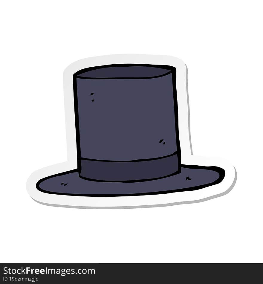 Sticker Of A Cartoon Top Hat