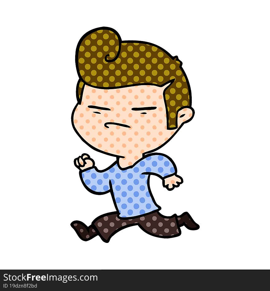 cartoon cool guy with fashion hair cut. cartoon cool guy with fashion hair cut