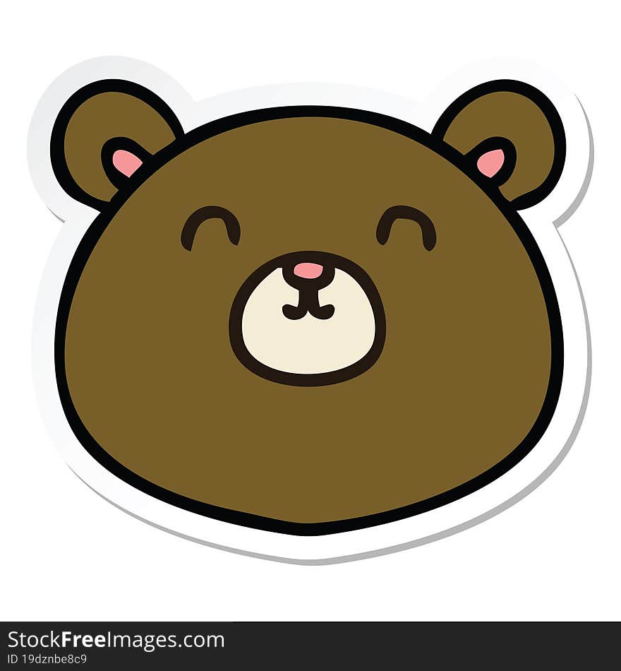 sticker of a quirky hand drawn cartoon bear