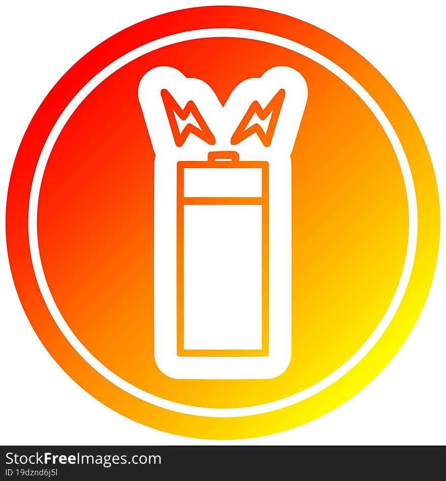 Battery Circular In Hot Gradient Spectrum