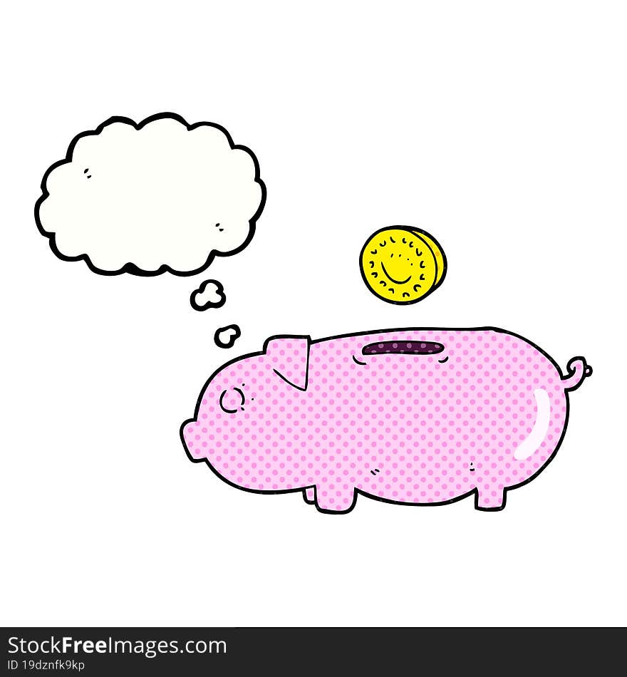 Thought Bubble Cartoon Piggy Bank