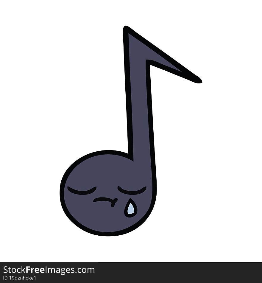 cute cartoon of a musical note. cute cartoon of a musical note